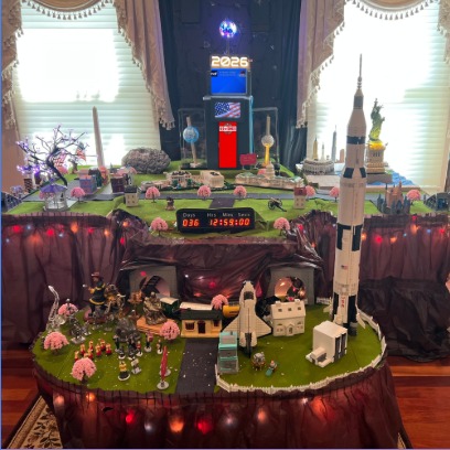 The America250 Christmas village display