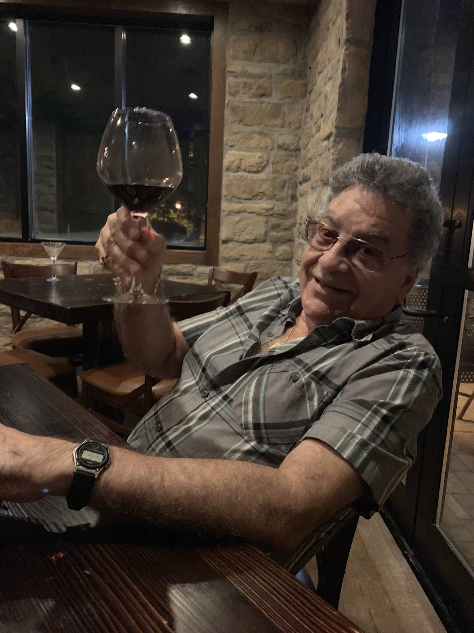 Charles raising a toast